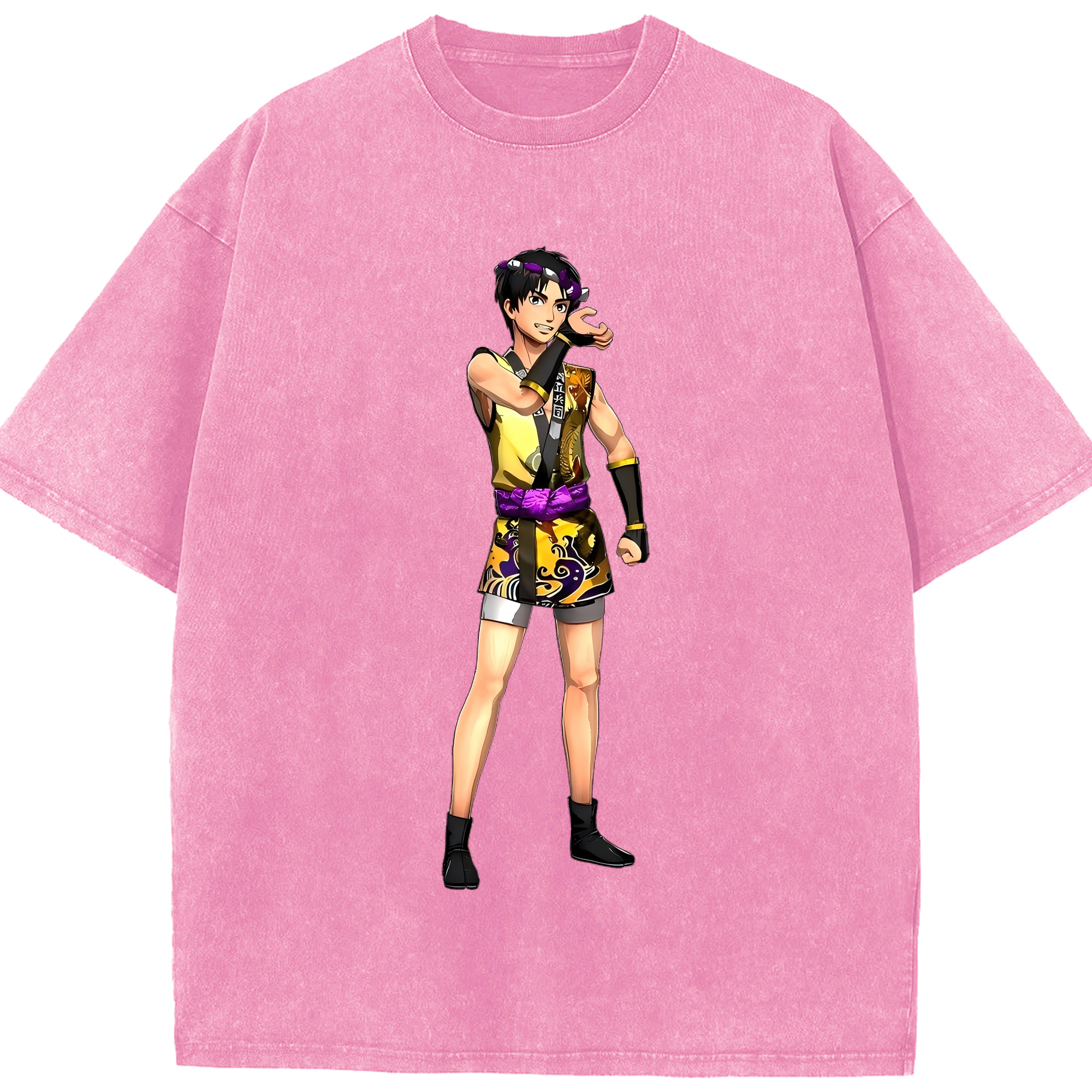 （画像用） 進撃の巨人 リヴァイ·アッカーマン Attack on Titan Levi Ackerman 綿100% ヴィンテージ風 半袖Tシャツ（フロントプリント）